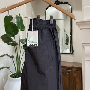 GANNI Streetwear parachute pants trousers cargo drawstring lounge street chic